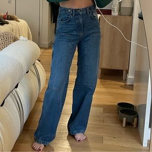 High Waisted Cargo Jeans